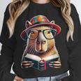 Capybara Bookworm Rodent Reading a Book Unisex Sweatshirt
