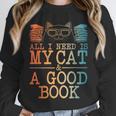 Cat & Book Art For Men Women Cat Librarian Novel Book Lover Unisex Sweatshirt