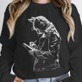 Cat Holds Book Writing Animal Print Motif Drawing Art Cat Unisex Sweatshirt Cat Holds Book Writing Animal Print Motif Drawing Art Cat Unisex Sweatshirt