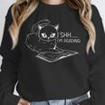 Cat Shh I'm Reading Book Reader Unisex Sweatshirt
