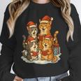 Cats Reading Books Christmas Tree Unisex Sweatshirt