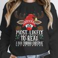 Christmas Matching Most Likely To Read A Book PJS Unisex Sweatshirt