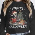 Christmas Outfit I Prefer Halloween Book Reading Skeleton Unisex Sweatshirt