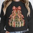 Coquette Christmas Book Tree Xmas Lights Librarian Teacher Unisex Sweatshirt