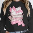 Coquette Reading Book Lover Pink Bow Bookish Mom & Daughter Unisex Sweatshirt