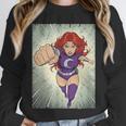 The Crimson Crescent 90s Retro Comic Book Superheroine Art Unisex Sweatshirt