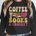 Crochet Coffee Reading Books Crocheter Crocheting Unisex Sweatshirt