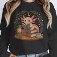 Cute Axolotl Reading Books Cozy Bookworm Unisex Sweatshirt