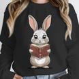 Cute Bookworm Bunny Reading For Kids And Teachers Unisex Sweatshirt