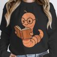Cute Bookworm Worm Reading Book Glasses Nerdy Unisex Sweatshirt