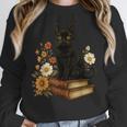 Cute Cat Book Flowers Unisex Sweatshirt