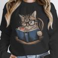 Cute Cat Reading Books With Tea Unisex Sweatshirt Cute Cat Reading Books With Tea Unisex Sweatshirt
