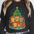 Cute Cats Reading Books Christmas Tree Unisex Sweatshirt