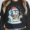 Cute Christmas Penguin Reading Book Cozy Winter Holiday Art Unisex Sweatshirt