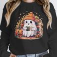 Cute Ghost Drinking Coffee Halloween Reading Book Retro Unisex Sweatshirt Cute Ghost Drinking Coffee Halloween Reading Book Retro Unisex Sweatshirt
