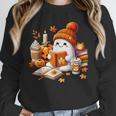 Cute Ghost Reading Book Lovers Halloween Pumpkin Women Girls Unisex Sweatshirt