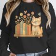 Cute Kawaii Cat Books Flowers Unisex Sweatshirt Cute Kawaii Cat Books Flowers Unisex Sweatshirt