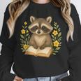 Cute Raccoon Reading Book Flowers Floral Unisex Sweatshirt Cute Raccoon Reading Book Flowers Floral Unisex Sweatshirt