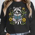 Cute Raccoon Reading Book Flowers Unisex Sweatshirt