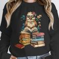 Cute Reading Chicken With Glasses Books Bookworm Reader Book Unisex Sweatshirt