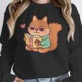 Cute Squirrel Reading A Book Lovers Anime Kawaii Women Kids Unisex Sweatshirt