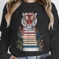 Cute Tiger With Book Floral Bookworm Librarian Book Lover Unisex Sweatshirt Cute Tiger With Book Floral Bookworm Librarian Book Lover Unisex Sweatshirt