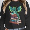 Dragon Reading Books Fantasy Lovers Mythical Creatures Unisex Sweatshirt Dragon Reading Books Fantasy Lovers Mythical Creatures Unisex Sweatshirt