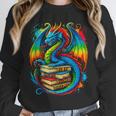 Dragon Reading Colorful Fantasy Book Lover Unisex Sweatshirt Dragon Reading Colorful Fantasy Book Lover Unisex Sweatshirt