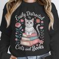 Easily Distracted By Cats And Books Reading Unisex Sweatshirt