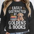 Easily Distracted By Goldens & Books Golden Retriever Dog Unisex Sweatshirt