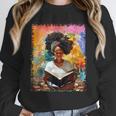 Educated Afro Girl Reading Book Lover History Month Unisex Sweatshirt