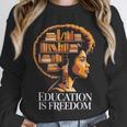 Education Is Freedom Afro Woman Book Illustration Unisex Sweatshirt