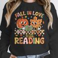 Fall In Love With Reading Autumn Pumpkin Teacher Book Lover Unisex Sweatshirt Fall In Love With Reading Autumn Pumpkin Teacher Book Lover Unisex Sweatshirt
