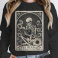 Floral The Reader Tarot Card Skeleton Reading Book Unisex Sweatshirt