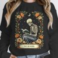 Floral Tarot Card The Reader Skeleton Reading Book Unisex Sweatshirt Floral Tarot Card The Reader Skeleton Reading Book Unisex Sweatshirt