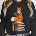 Fox Books Read Reading Librarian America Men Women Kids Unisex Sweatshirt