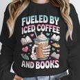 Fueled By Iced Coffee And Books Book Lover Retro Unisex Sweatshirt