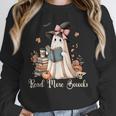 Ghost Reading Book Coquette Bow Halloween Girl Kid Teacher Unisex Sweatshirt