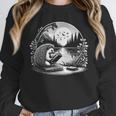 Hedgehog Reading Book Full Moon Lake Scenery Unisex Sweatshirt