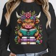 Highland Cow Book Floral Bookworm Unisex Sweatshirt Highland Cow Book Floral Bookworm Unisex Sweatshirt