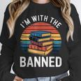 I'm With The Banned Stack Of Books Vintage Sunset Retro Unisex Sweatshirt