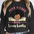 Just a Girl Who Loves Books African American Book Nerd Lover Unisex Sweatshirt