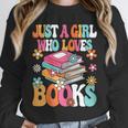 Just A Girl Who Loves Books Reading Cute Bookworm Girls Kids Unisex Sweatshirt