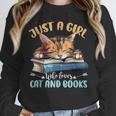 Just a Girl Who Loves Cats And Books Kitties Pet Art Lover Unisex Sweatshirt Just a Girl Who Loves Cats And Books Kitties Pet Art Lover Unisex Sweatshirt