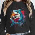 Kawaii Shark Reads Book Reading Library Book Bookworm Unisex Sweatshirt