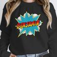 Kids Boys Benjamin Name Personalized Superhero Comic Book Unisex Sweatshirt