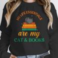 My Life Essentials Are Cat And Books Unisex Sweatshirt