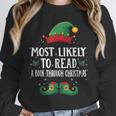 Most Likely To Read A Book Matching Christmas Elf Unisex Sweatshirt