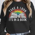 Take a Look It's In a Book Reading Vintage Retro Rainbow Unisex Sweatshirt