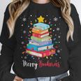 Merry Bookmas Book Christmas Tree Lights Xmas Men Women Kids Unisex Sweatshirt